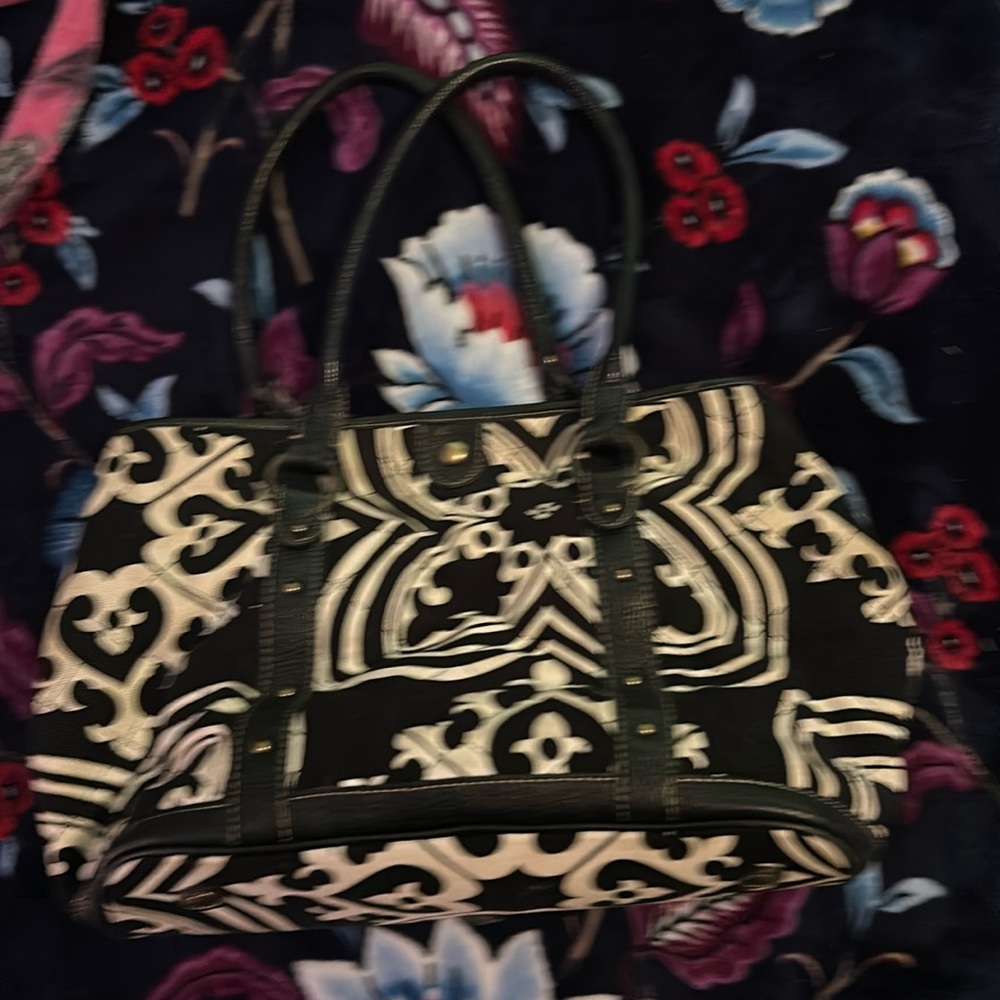 J. Crew  handbag black and white